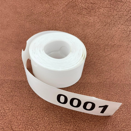 Schlaufenetiketten 215x35mm, nummeriert - 100 Stück