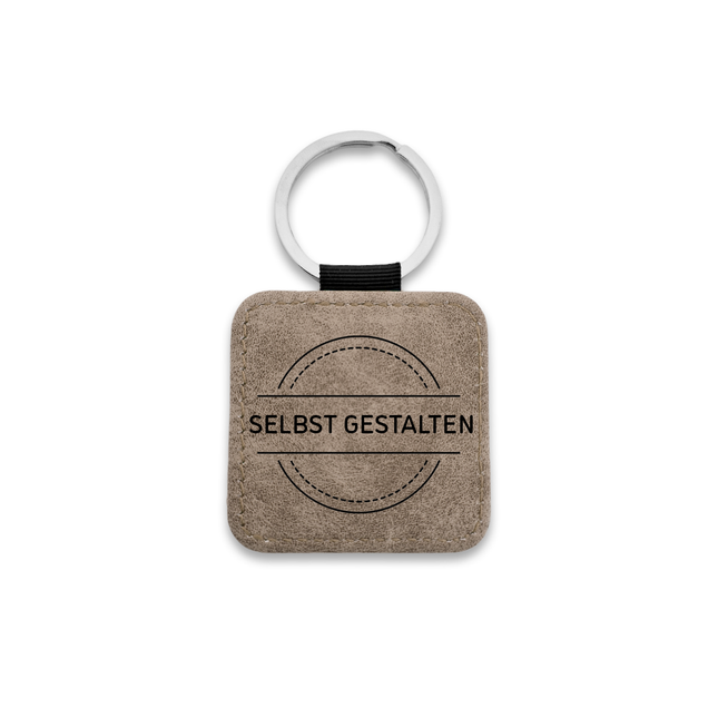 Leder Schlüsselanhänger Quadrat, selbst gestalten - pro Stück