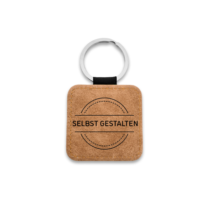 Leder Schlüsselanhänger Quadrat, selbst gestalten - pro Stück