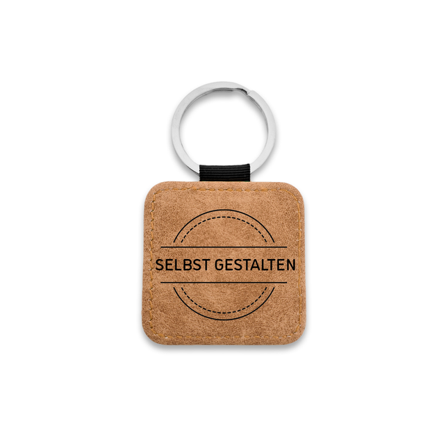 Leder Schlüsselanhänger Quadrat, selbst gestalten - pro Stück
