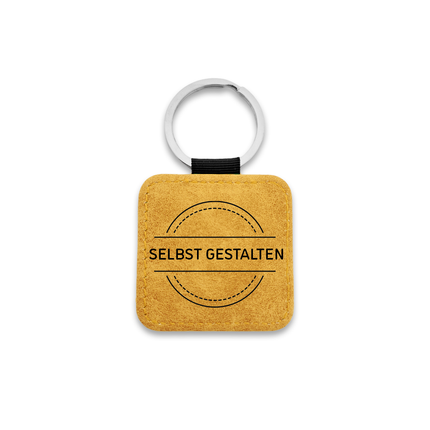 Leder Schlüsselanhänger Quadrat, selbst gestalten - pro Stück
