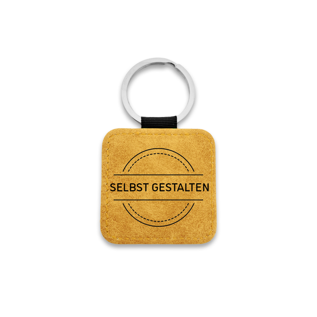 Leder Schlüsselanhänger Quadrat, selbst gestalten - pro Stück
