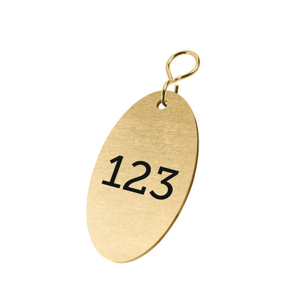 Schlüsselmarke Messing mit Nummer 37x67mm - pro Stück