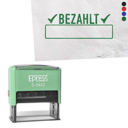 Stempel 58x22mm Bezahlt