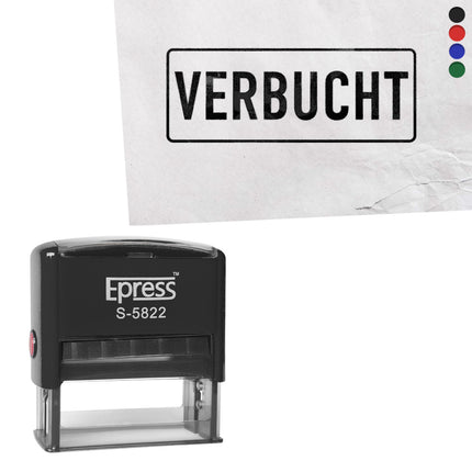 Stempel 58x22mm Verbucht