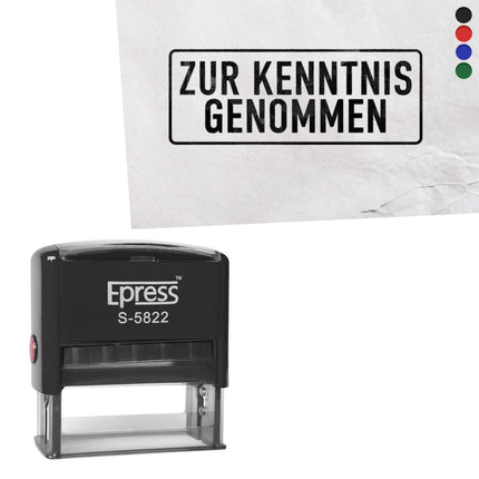 Stempel 58x22mm Zur Kenntnis genommen