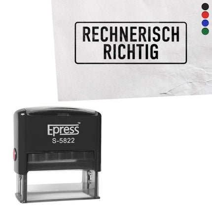 Stempel 58x22mm Rechnerisch richtig