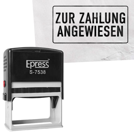 Stempel 75x38mm Zur Zahlung angewiesen