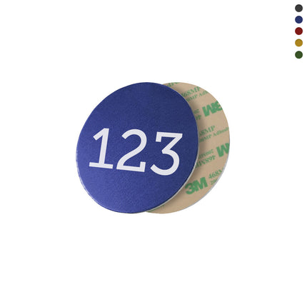 Zahlenmarke Ø30mm farbig mit Tape - pro Stück