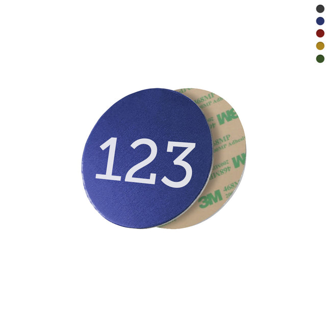 Zahlenmarke Ø30mm farbig mit Tape - pro Stück