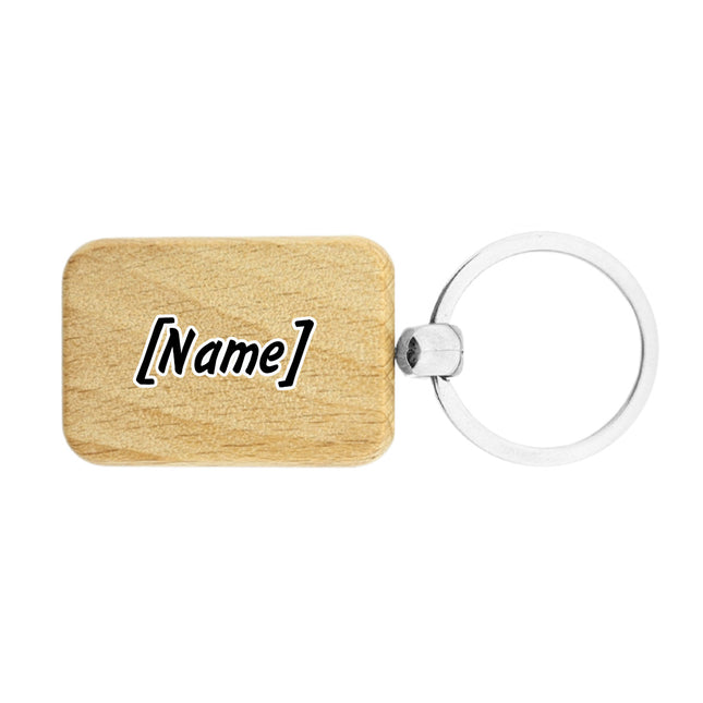 Schlüsselanhänger Holz mit Name - pro Stück