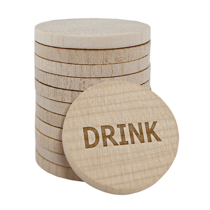 Holzmarken Gravur Ø29mm Drink - 100 Stück
