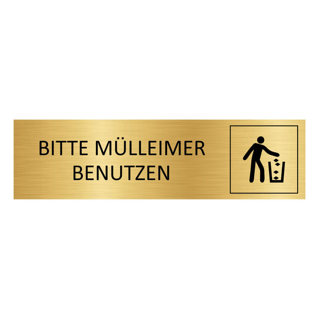 Türschild Bitte Mülleimer benutzen